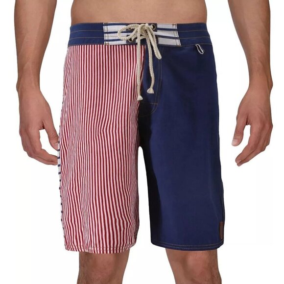 3rd & Army American Flag Multicolor Striped Board Surf Shorts Men's Size 34 - Picture 1 of 9